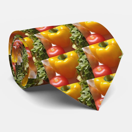 Pepper Tomates Vegetables Sla Heallah Food Stropdas (Opgerold)