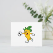 Pepper Vegan als voetballer met voetbal.PNG Briefkaart (Staand voorkant)