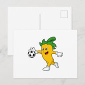 Pepper Vegan als voetballer met voetbal.PNG Briefkaart (Voorkant / Achterkant)
