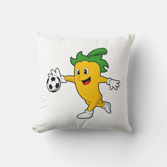 Pepper Vegan als Voetbalspeler met Soccer.PNG Kussen (Voorkant)