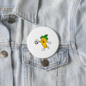 Pepper Vegan als Voetbalspeler met Soccer.PNG Ronde Button 7,6 Cm (In situ)