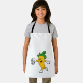 Pepper Vegan als Voetbalspeler met Soccer.PNG Schort (Insitu)