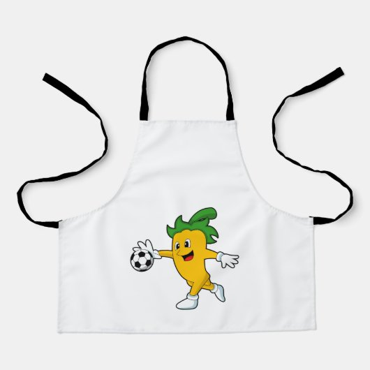 Pepper Vegan als Voetbalspeler met Soccer.PNG Schort (Voorkant)