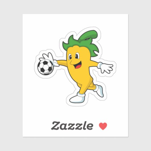 Pepper Vegan als Voetbalspeler met Soccer.PNG Sticker (Vel)