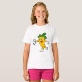 Pepper Vegan als Voetbalspeler met Soccer.PNG T-shirt (Voorkant volledig)