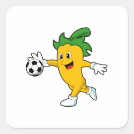 Pepper Vegan als Voetbalspeler met Soccer.PNG Vierkante Sticker