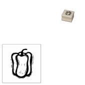 Pepper Vegetarian Menu Choice Rustic Linocut Rubberstempel (Gestempeld)