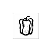 Pepper Vegetarian Menu Choice Rustic Linocut Rubberstempel (Afrduk)