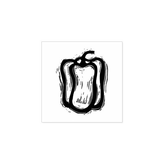 Pepper Vegetarian Menu Choice Rustic Linocut Rubberstempel (Afrduk)