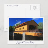 Pepperell MA New Covered Bridge Briefkaart (Voorkant / Achterkant)