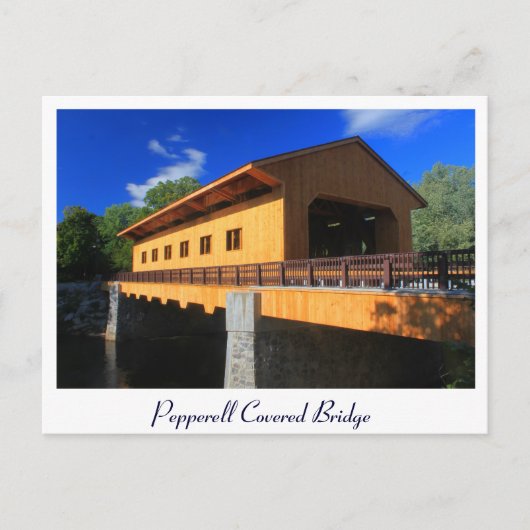 Pepperell MA New Covered Bridge Briefkaart (Voorkant)
