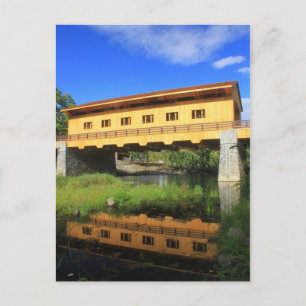 Pepperell MA New Covered Bridge River Uitzicht Briefkaart