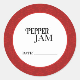 Pepperjam-potlabels voor inmaken ronde sticker