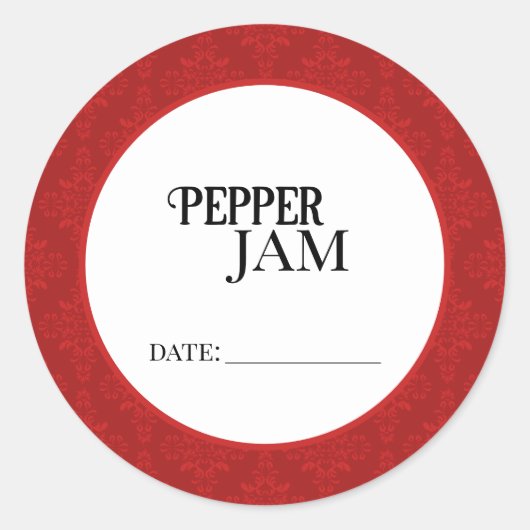 Pepperjam-potlabels voor inmaken ronde sticker (Voorkant)