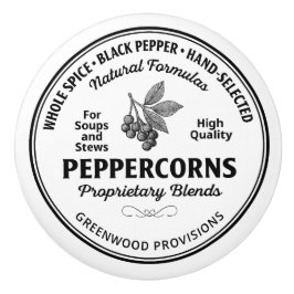 Pepperkorrels Label Vintage Typografie Keramische Knop