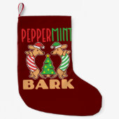 Peppermint Bark Kerstmis Dachshund Dog Kleine Kerstsok (Voorkant)