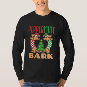 Peppermint Bark Kerstmis Dachshund Dog T-shirt