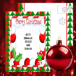 Peppermint-Briefkaart voor kerstfoto's klaar voor Feestdagenkaart