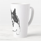 Peppermint‑Bright Corgi Uitzicht Latte Mok (Rechterhoek)