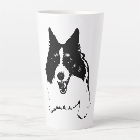 Peppermint‑Bright Corgi Uitzicht Latte Mok (Voorkant)