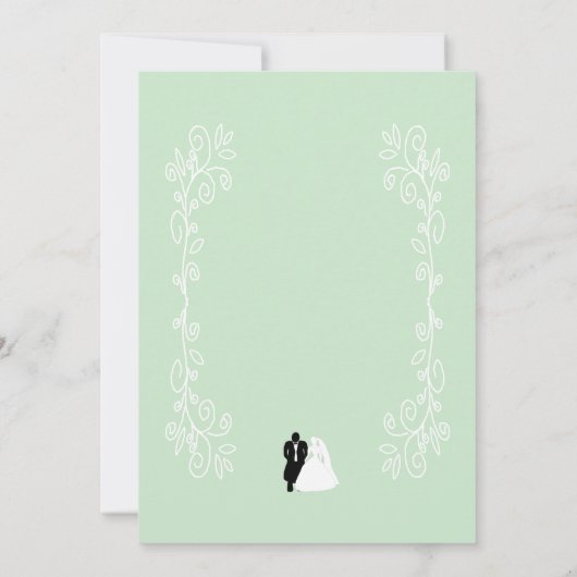 Peppermint bruid en bruidegom bruiloft receptie kaart (Achterkant)