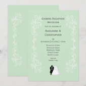 Peppermint bruid en bruidegom bruiloft receptie kaart (Voorkant / Achterkant)