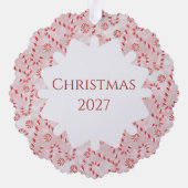 Peppermint Candy Cane aangepaste kerstfoto Ornament Kaart (Achterkant)