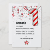 Peppermint Candy Cane Balloon 1st Vmas Birthday Kaart (Voorkant)