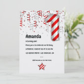 Peppermint Candy Cane Balloon 1st Vmas Birthday Kaart (Staand voorkant)