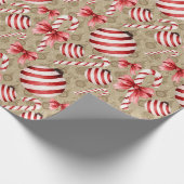 Peppermint Candy Cane Gift Wrap Paper Cadeaupapier (Hoek)