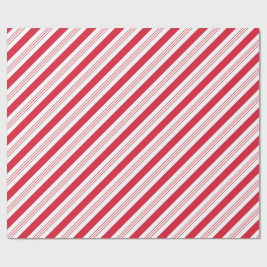 Peppermint Candy Cane Kerstrood wit patroon Cadeaupapier (Vlak)
