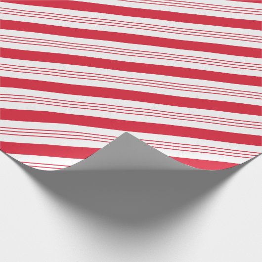 Peppermint Candy Cane Kerstrood wit patroon Cadeaupapier (Hoek)