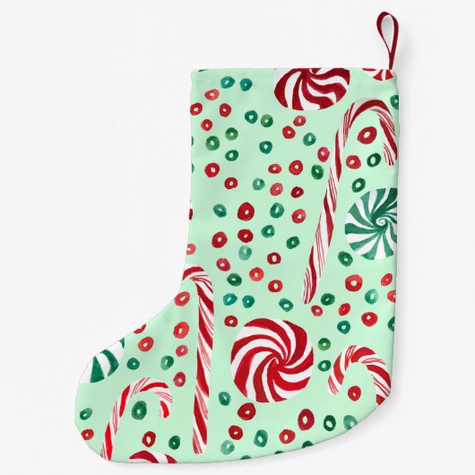 Peppermint Candy Cane KerstSweets CUSTOM Kleine Kerstsok (Achterkant)