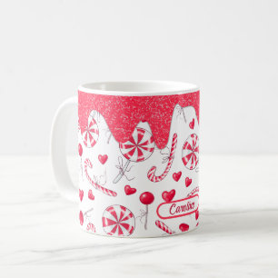 Peppermint Candy Cane Pattern Kerstmis Koffiemok