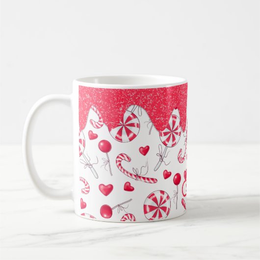 Peppermint Candy Cane Pattern Kerstmis Koffiemok (Links)