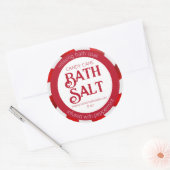 Peppermint Candy Cane Red & White Bath Salt Ronde Sticker (Envelop)