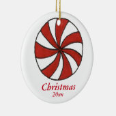 Peppermint Candy Cane Starlight Mint Kerstmis Keramisch Ornament (Rechts)