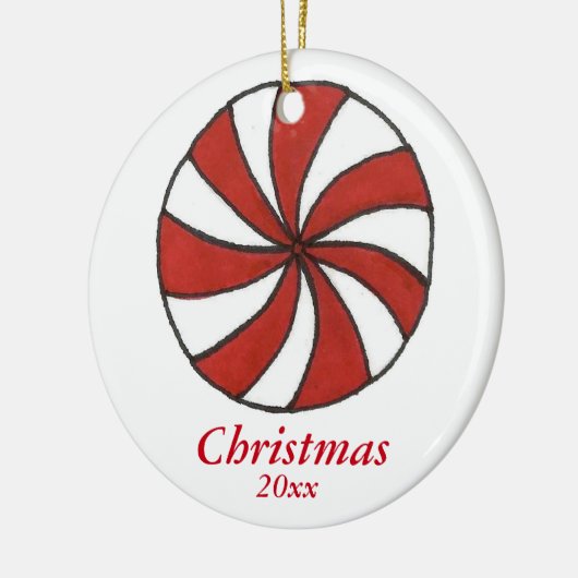 Peppermint Candy Cane Starlight Mint Kerstmis Keramisch Ornament (Links)