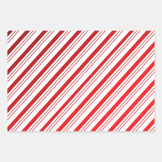 Peppermint Candy Cane Striped  Inpakpapier Vel (Voorkant 3)