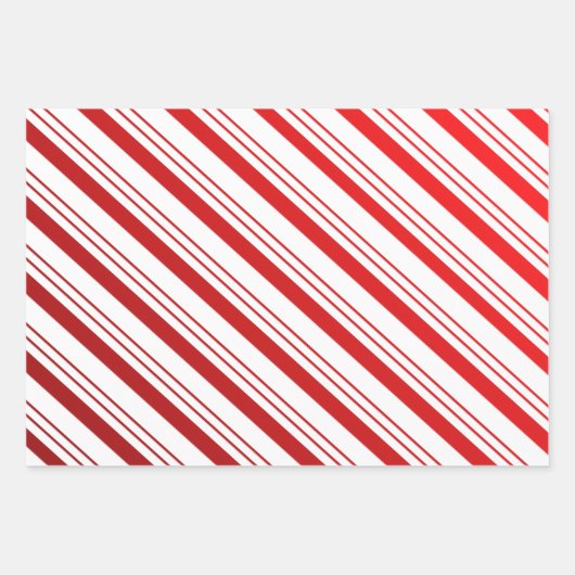 Peppermint Candy Cane Striped Inpakpapier Vel (Voorkant 2)