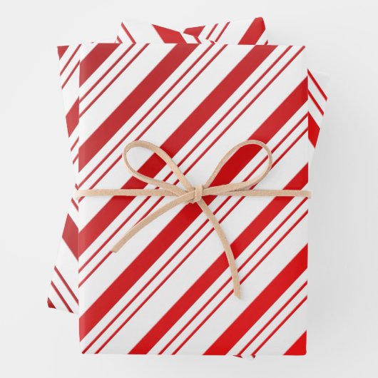 Peppermint Candy Cane Striped  Inpakpapier Vel (In situ)