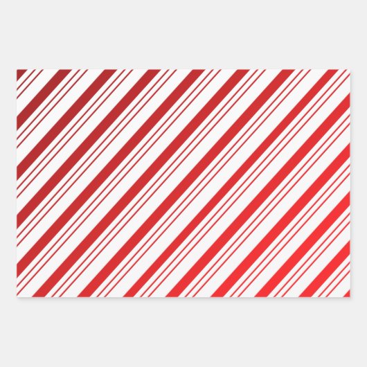 Peppermint Candy Cane Striped  Inpakpapier Vel (Voorkant)