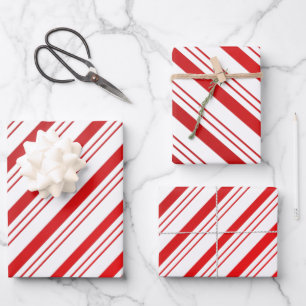 Peppermint Candy Cane Striped Inpakpapier Vel