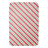 Peppermint Candy Cane Stripes Pattern (rood/groen) Badmat (Voorkant Verticaal)