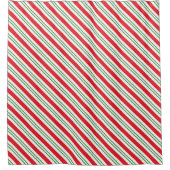 Peppermint Candy Cane Stripes Pattern (rood/groen) Douchegordijn (Voorkant)