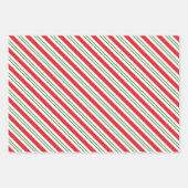 Peppermint Candy Cane Stripes Pattern (rood/groen) Inpakpapier Vel (Voorkant 3)