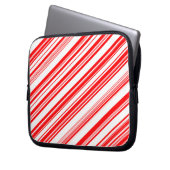 Peppermint Candy Cane Stripes Xmas Electronics Bag Laptop Sleeve (Voorkant Links)