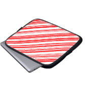 Peppermint Candy Cane Stripes Xmas Electronics Bag Laptop Sleeve (Voorkant onderkant)