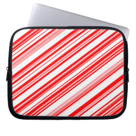 Peppermint Candy Cane Stripes Xmas Electronics Bag Laptop Sleeve