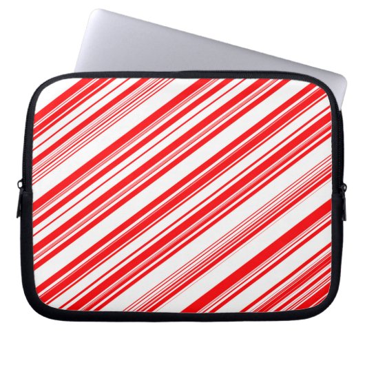 Peppermint Candy Cane Stripes Xmas Electronics Bag Laptop Sleeve (Voorkant)